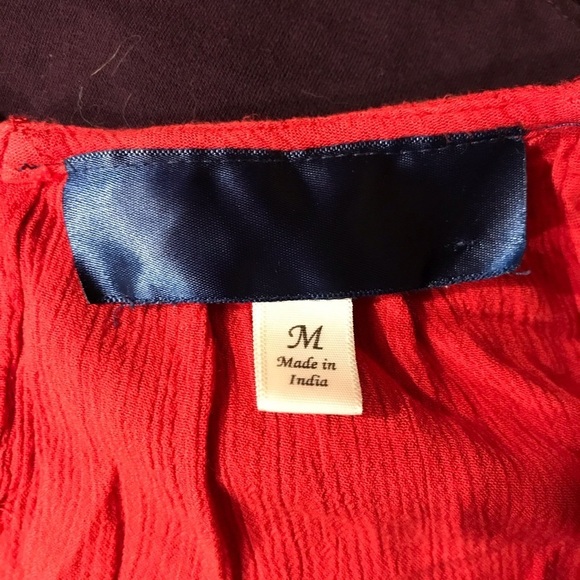 Francescas Red Floral Sleeveless Blouse Medium - Picture 8 of 9